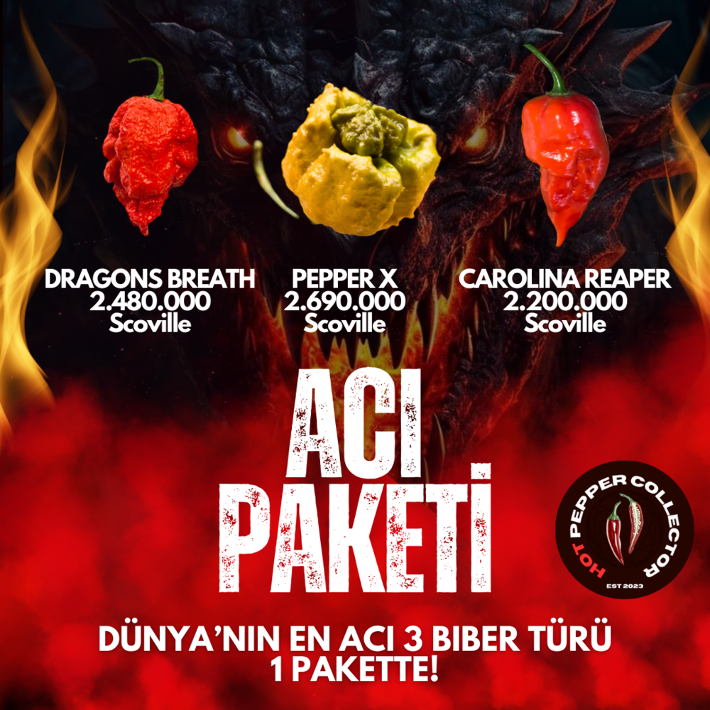 ⚠️ACI PAKETİ⚠️ Dünya'nın En Acı 3 Türü (Pepper-X, Carolina Reaper, Dragons  Breath) | HotPepperCollector