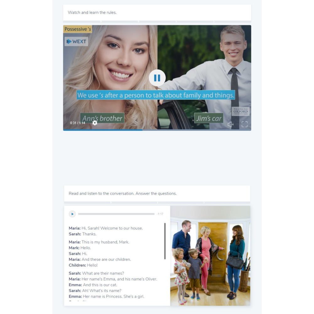 WEXT A2 Seviyesi İngilizce Öğrenme Platformu (Elementary)