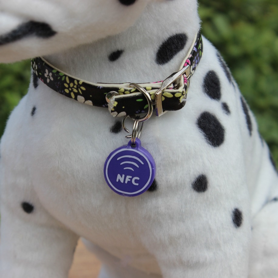 Mini NFC Çipli Dijital Künye - 2.2cm Neon Mor