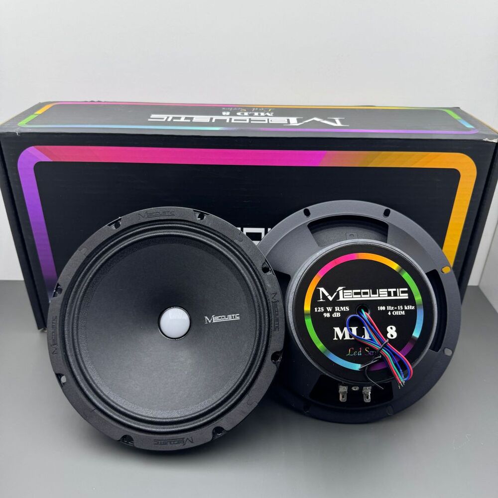 M ACOUSTİC MLED200 20CM RGB IŞIKLI MİDRANGE 175RMS | İz Garage