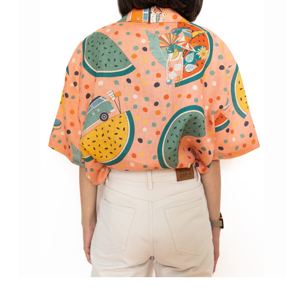 summer vibes linen shirt