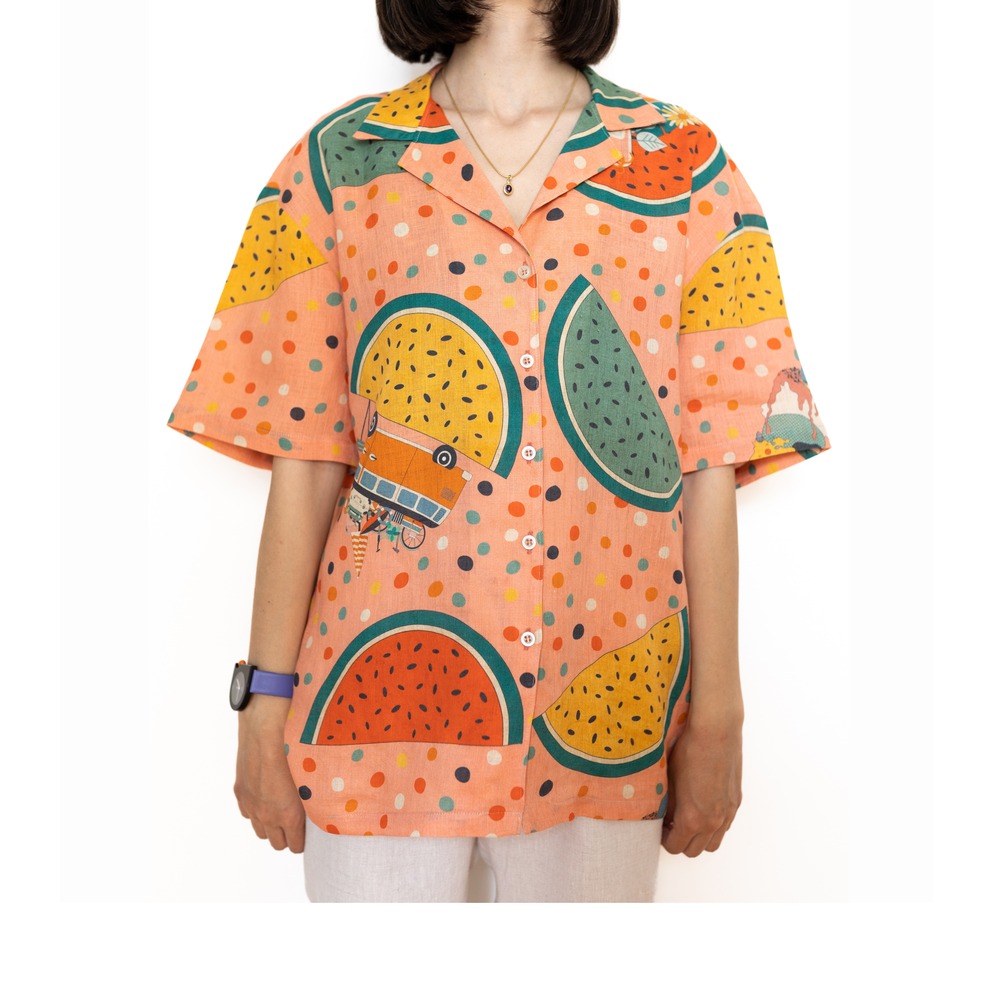 summer vibes linen shirt
