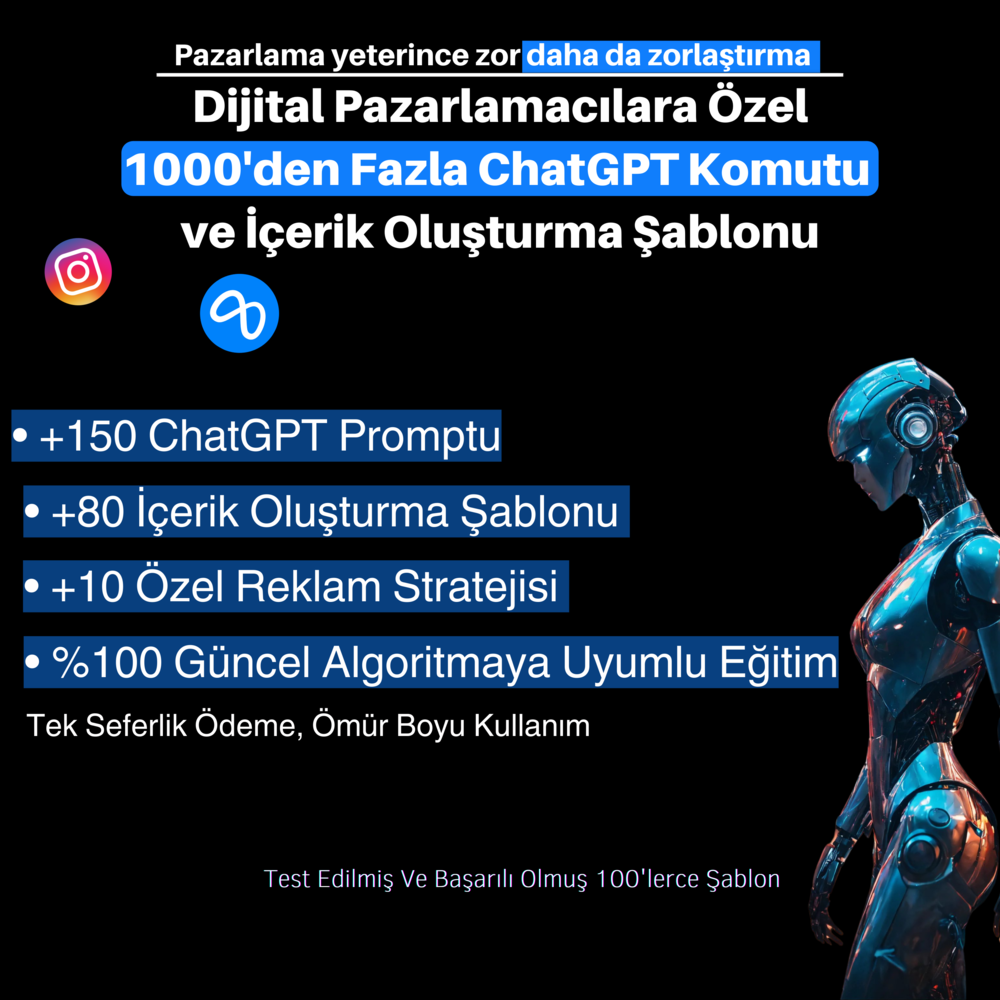 Instagram Yönetimi, Reklamlar,Yapay Zeka ve Dijital Ürün Satışı İçin Kapsamlı Eğitim