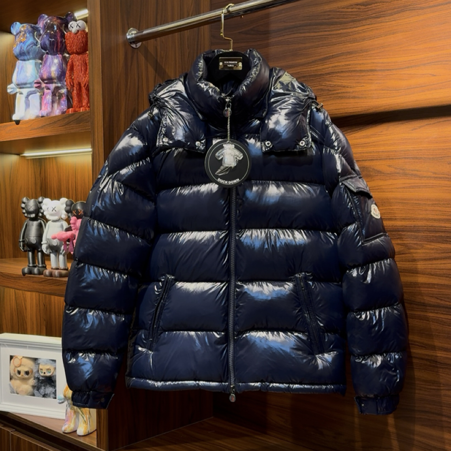 Moncler Maya Kaz Tüyü Lacivert Mont | KOS PREMIUM | Luxury