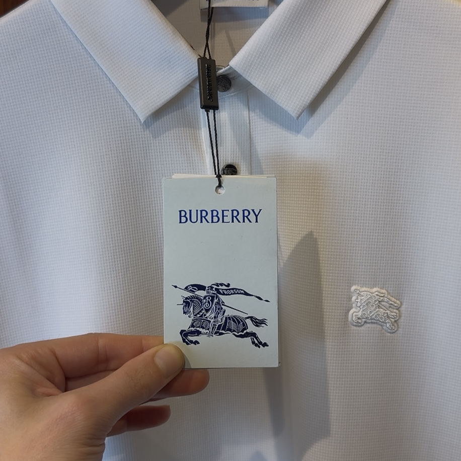 Burberry Uzun Kollu Polo Yaka Beyaz | KOS PREMIUM | Luxury