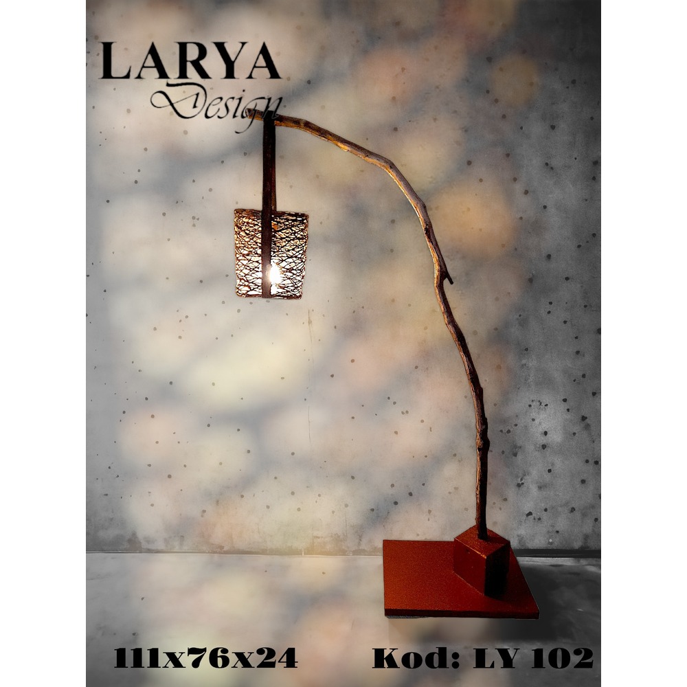 Tasarım Yer Lambası Doğal Ağaç Jüt - LY 102