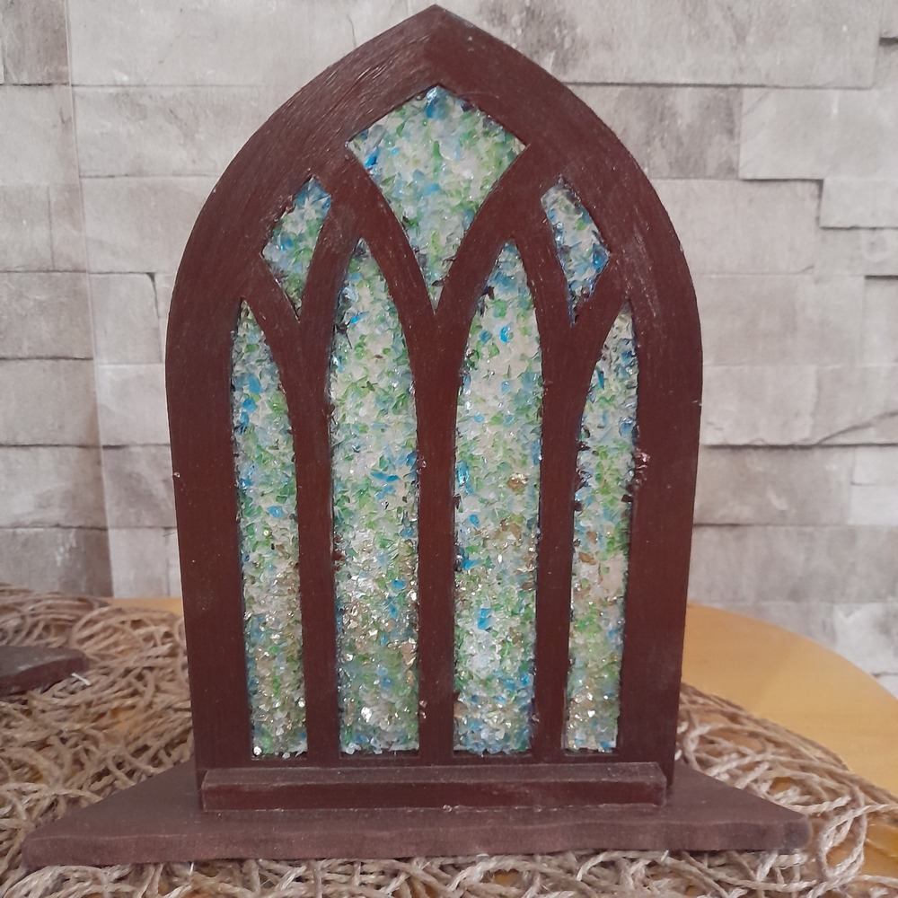 Pencere Tealight Mumluk Kahverengi keskin bitişli