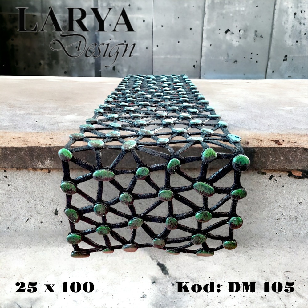 Tasarım Runner Yeşil Küçük Doğal Taş - DM 105