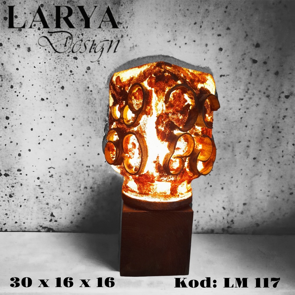 Gizemli Masa Lambası Doğal Ağaç Kabuğu - LM 117
