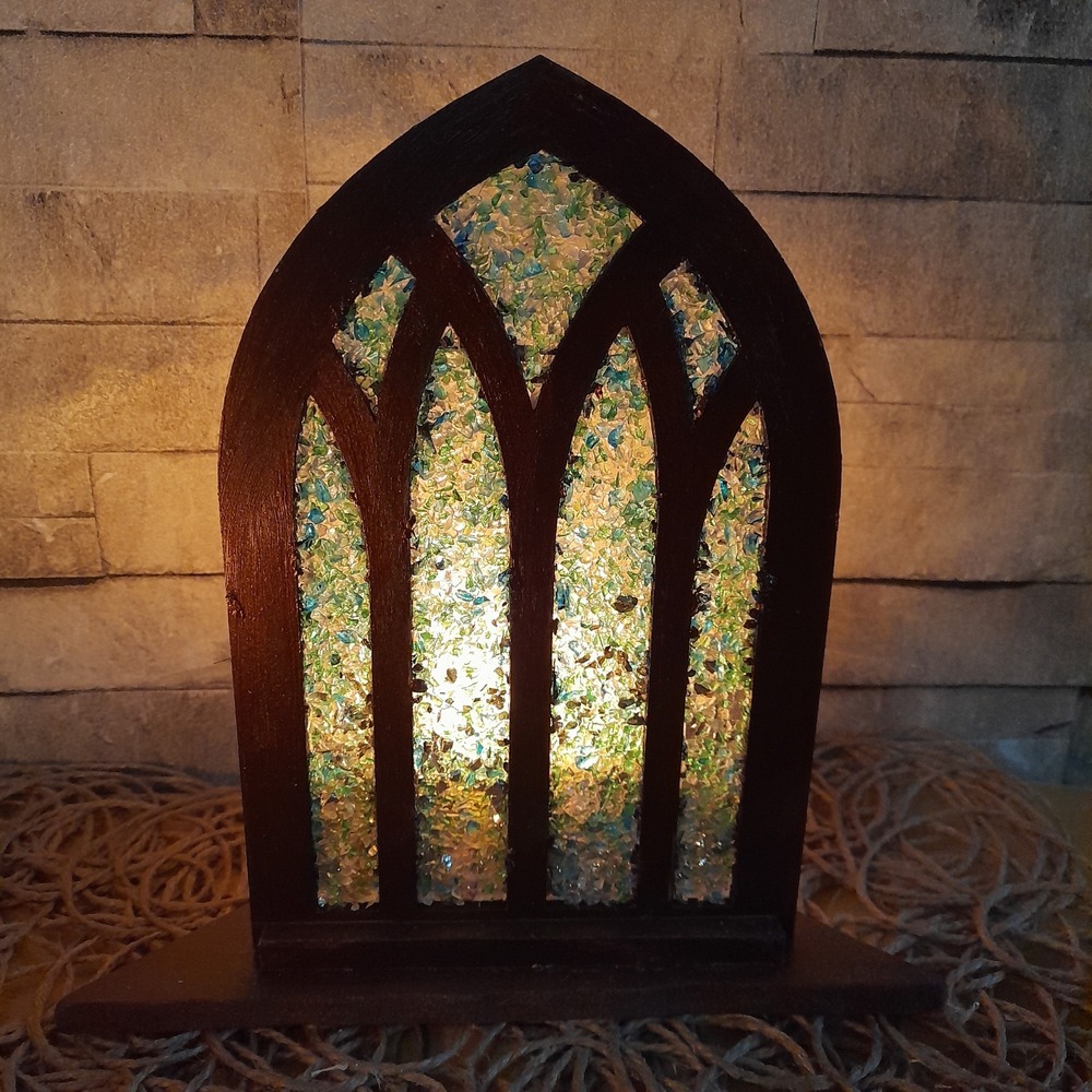 Pencere Tealight Mumluk Kahverengi keskin bitişli