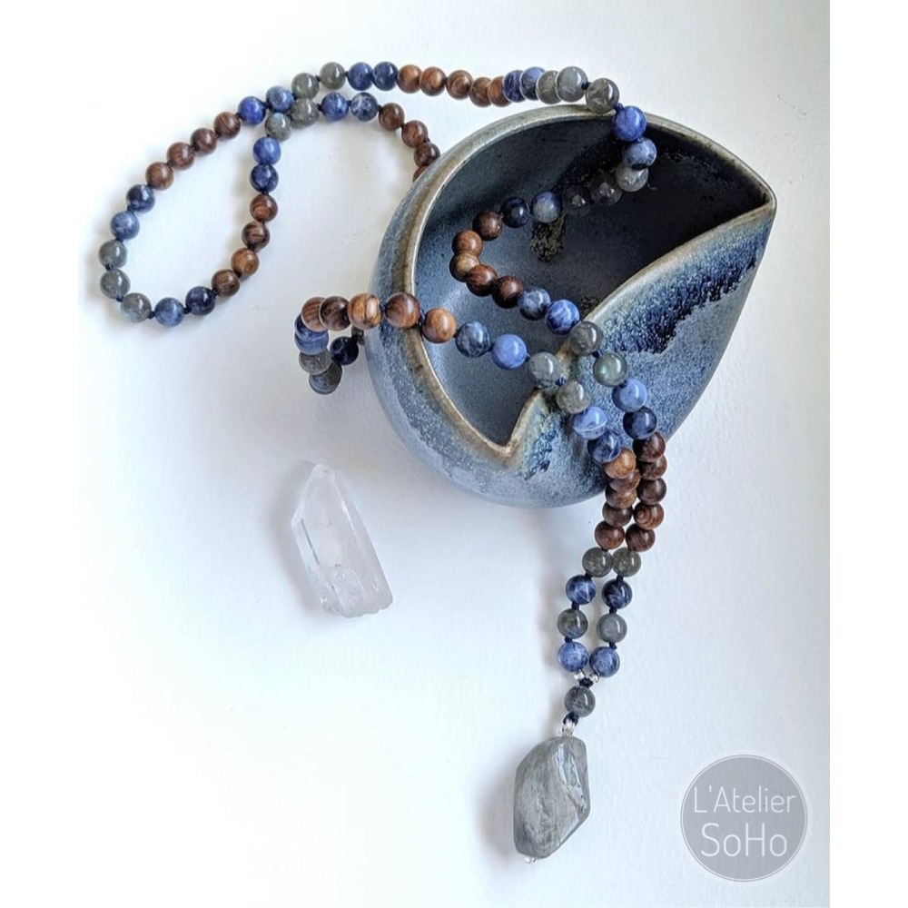 Lapis Lazuli & Wood Jasper Mantra Japa Mala