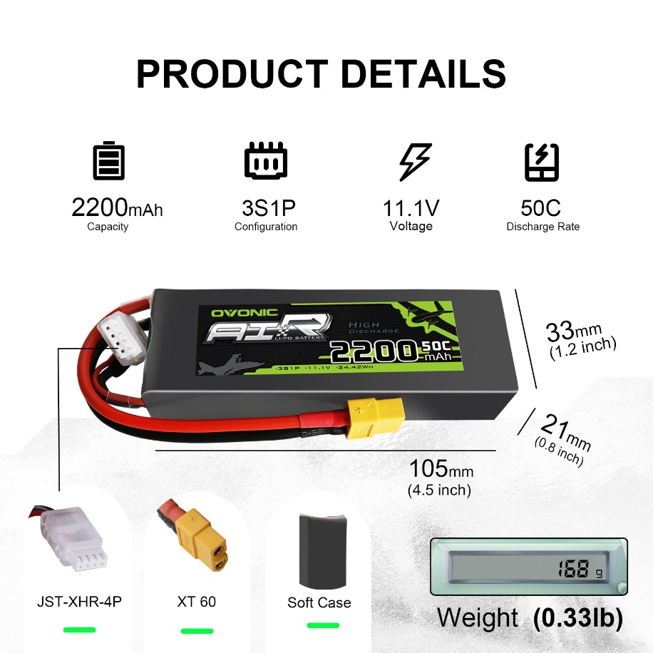 YOWOO 3S Lipo-batterij, 11.1V 3000mAh Graphene Lipo-batterij 100C met XT60 en decanen T-stekker voor RC Vliegtuig UAV Drone FPV RC Helicopter RC Evader BX Auto RC Truck RC Truggy