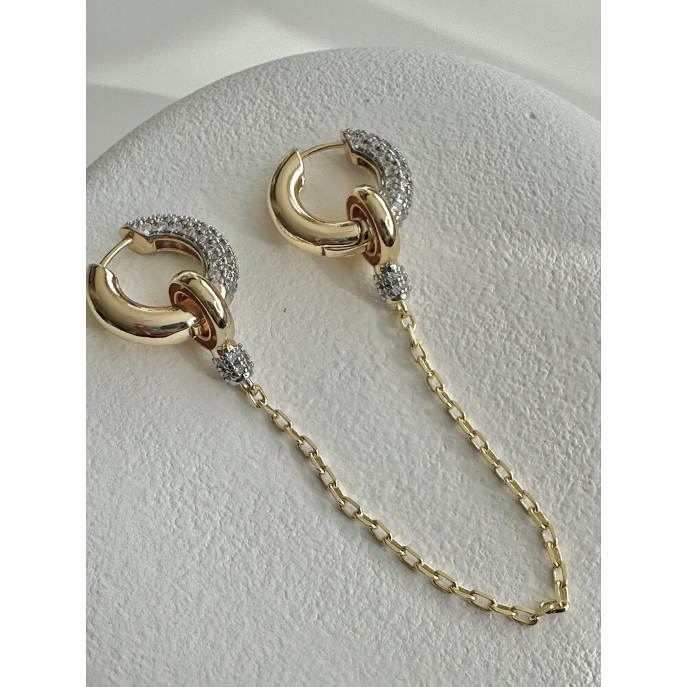 2 Renk Clamp Küpe 