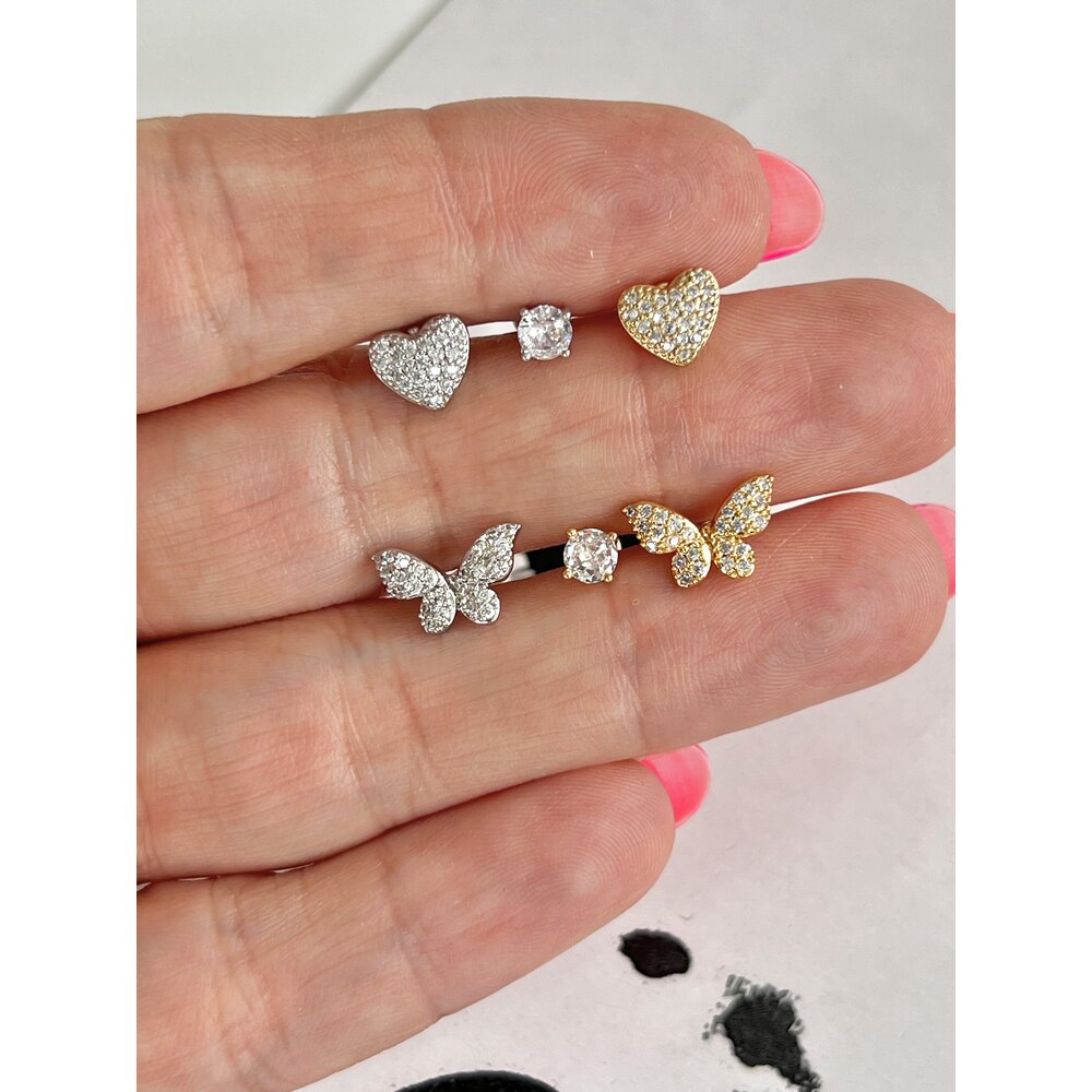 Çelik Silver Kalp Piercing