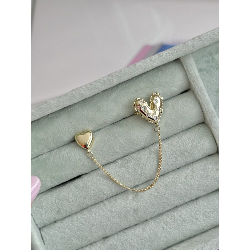 Gold Kalp Kıkırdak Küpe 