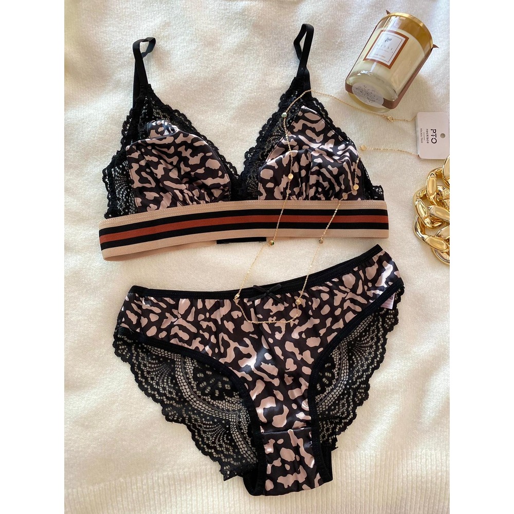 Leopar Desenli  Bralet Takım