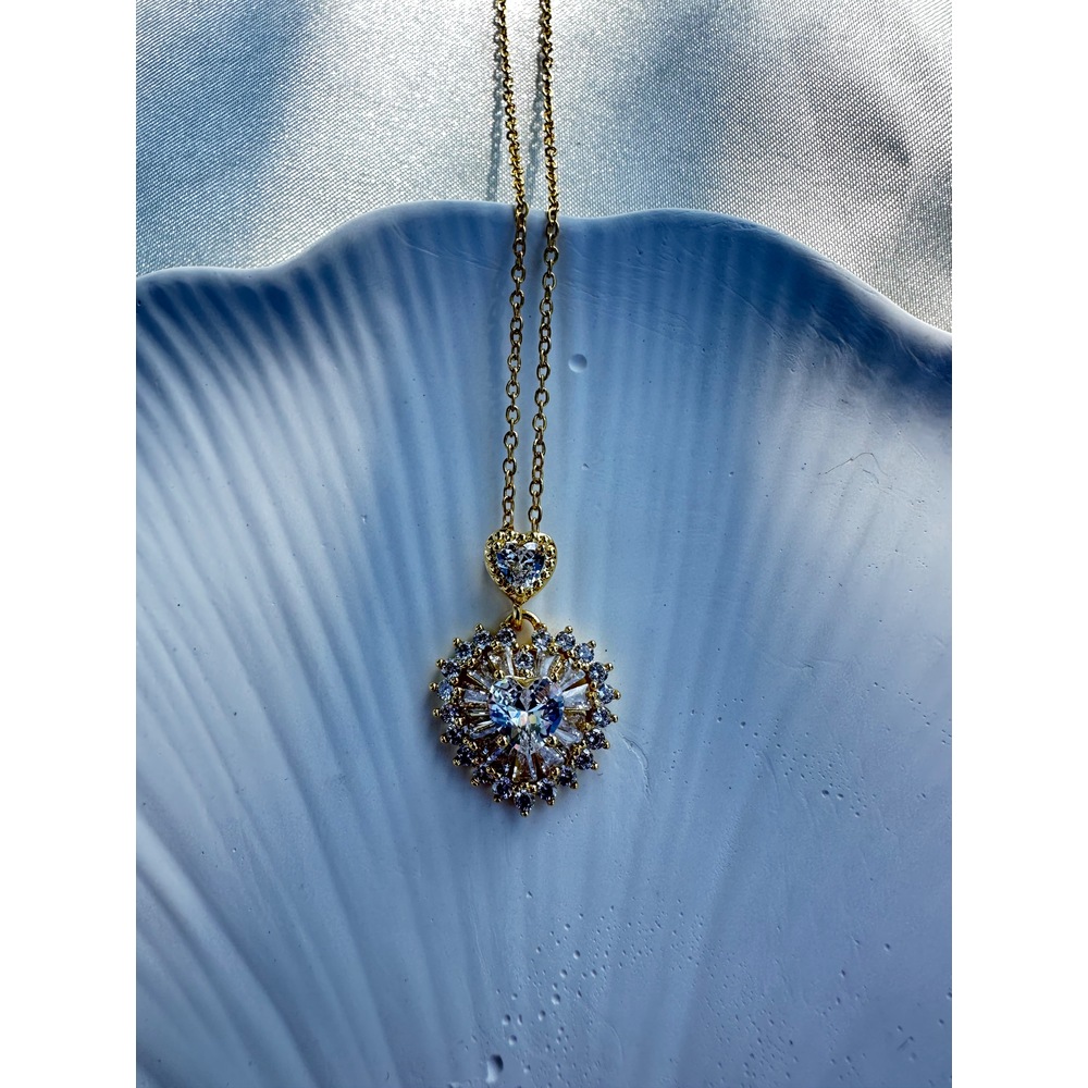 Swarovski Kalp Çelik Kolye