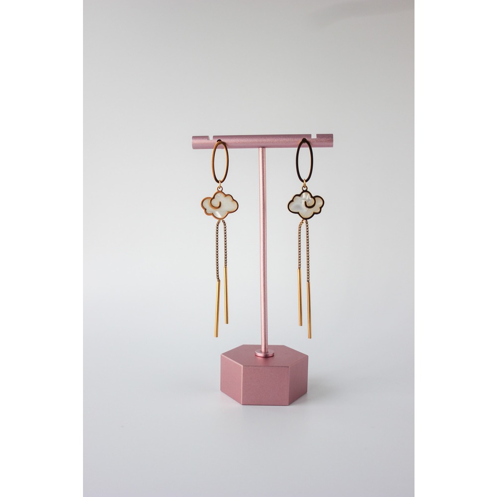 Cloudy Steel Earring