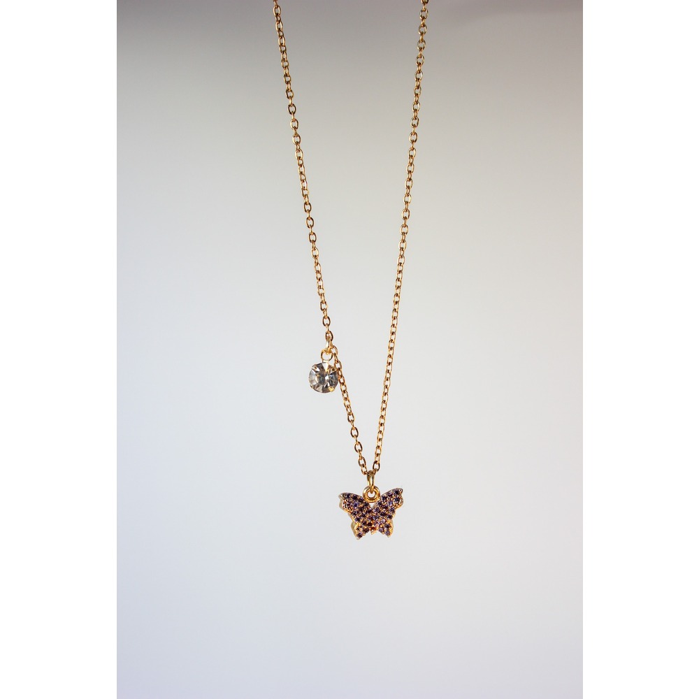 Small Butterfly Steel Necklace
