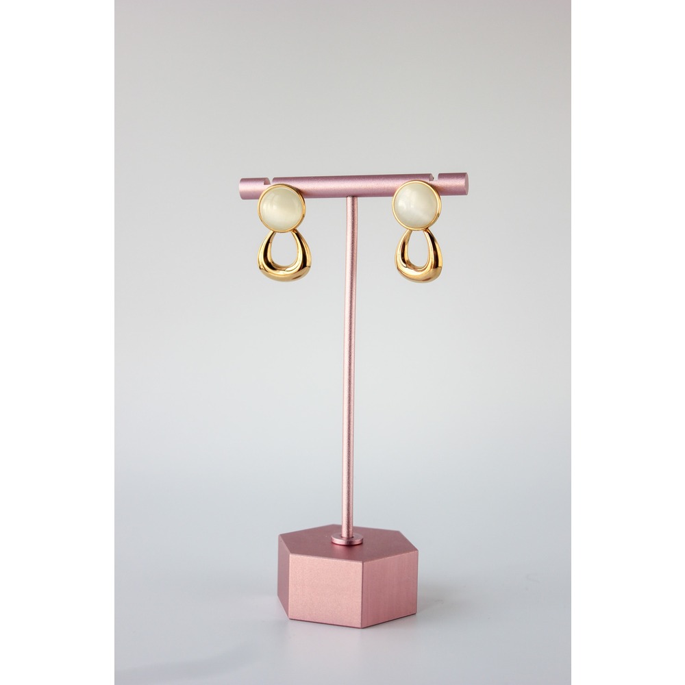Nacreous Hoop Steel Earring