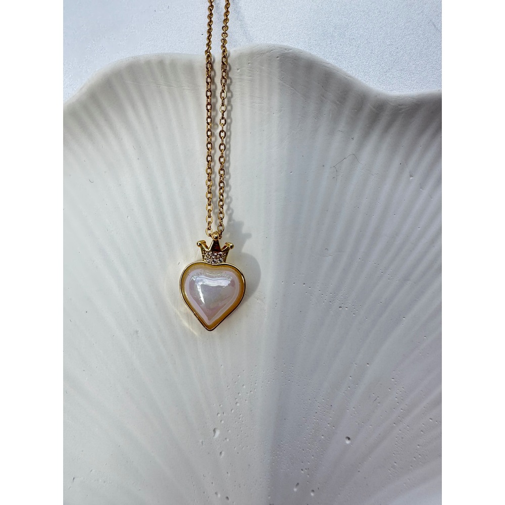 Pearly Love Steel Necklace