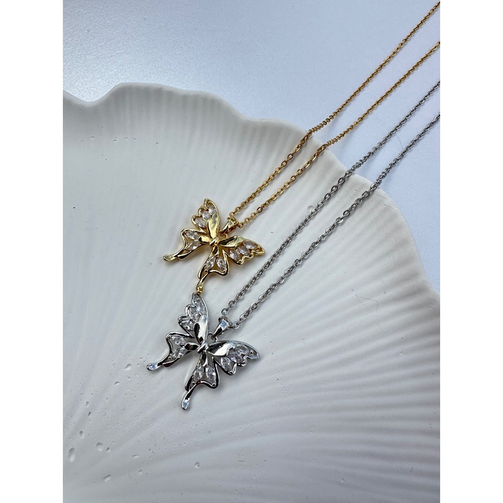 Swarovnski Butterfly Steel Necklace 