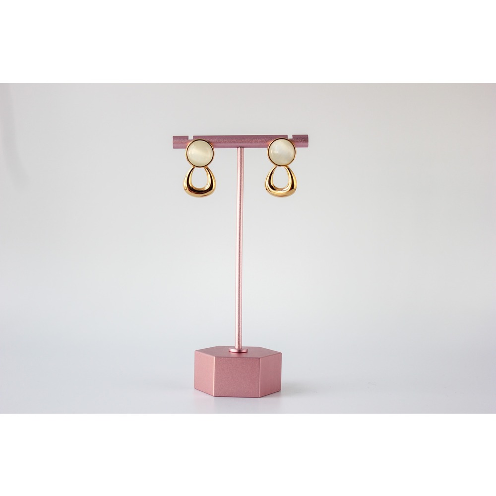 Nacreous Hoop Steel Earring