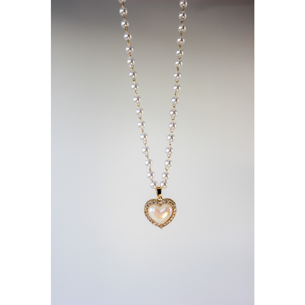 Pearly Love Steel Necklace