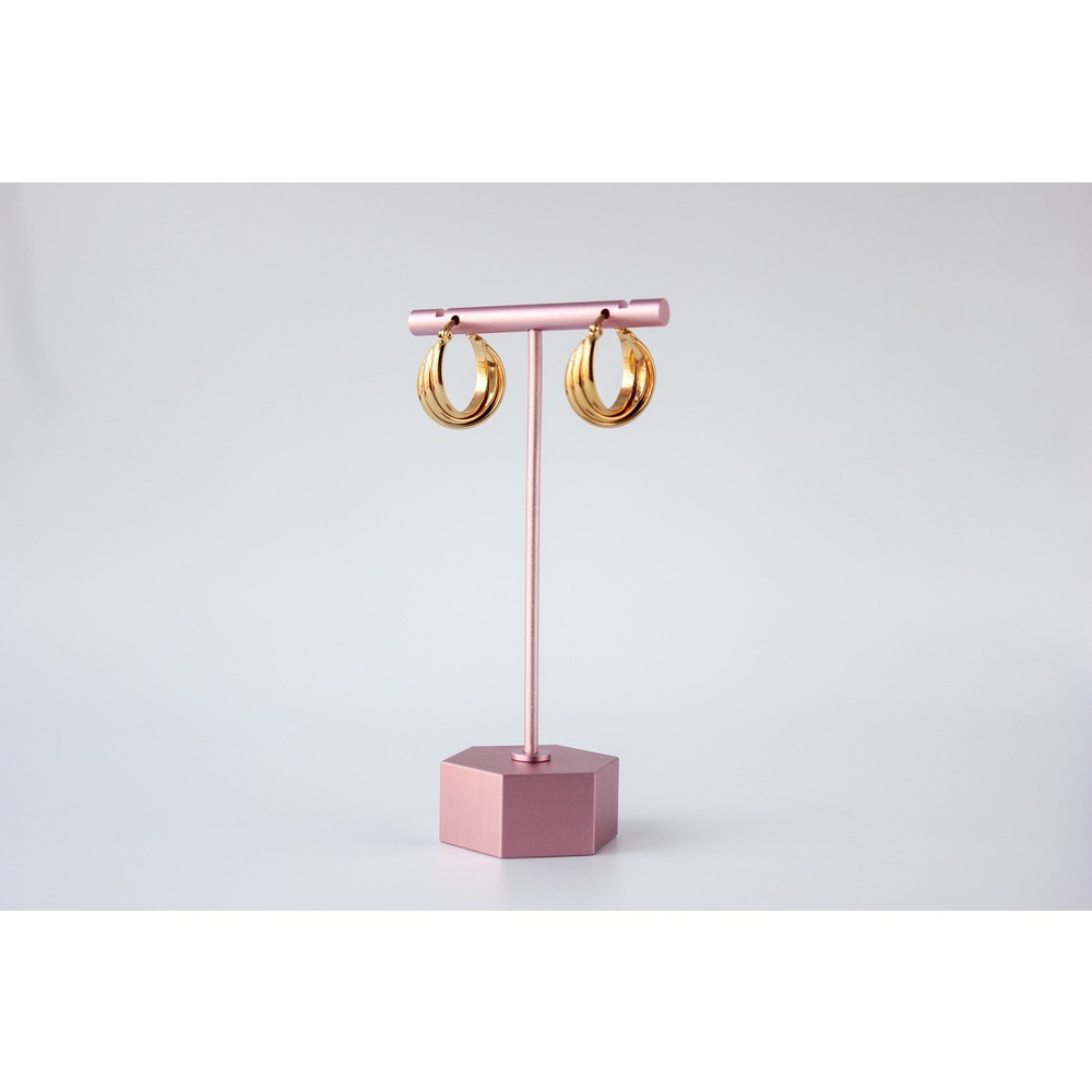 Asimetric Hoop Steel Earring