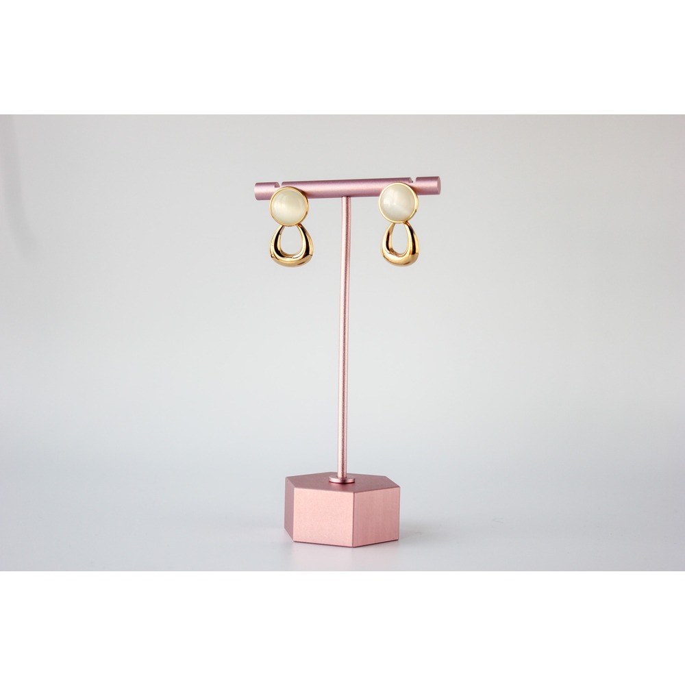 Nacreous Hoop Steel Earring