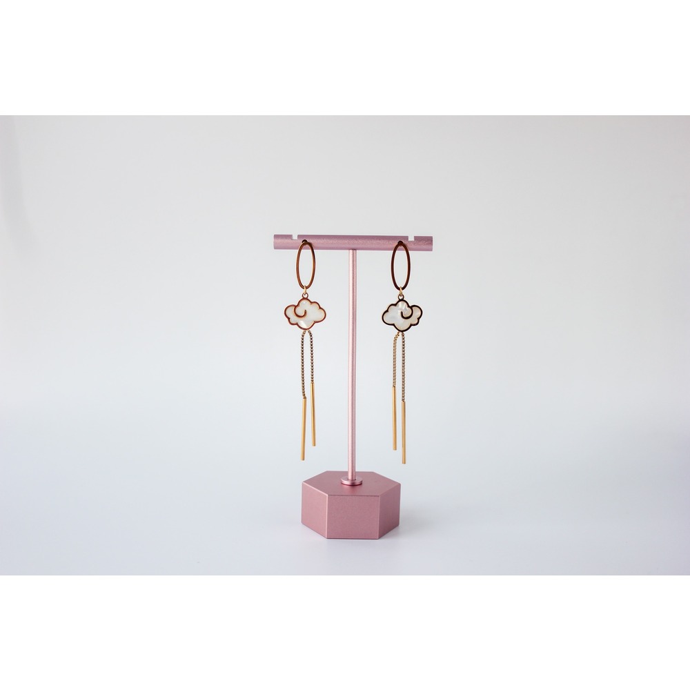 Cloudy Steel Earring