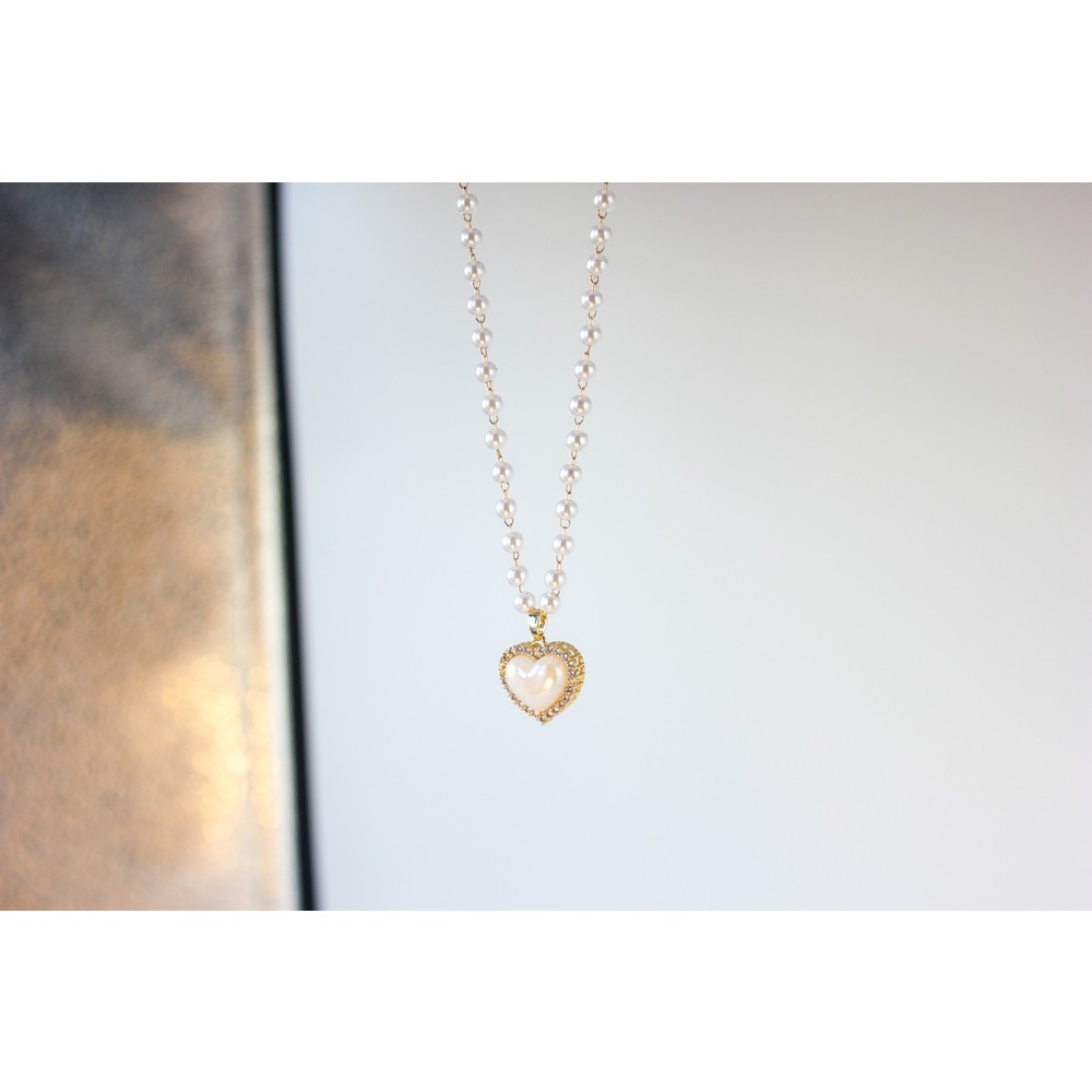 Pearly Love Steel Necklace