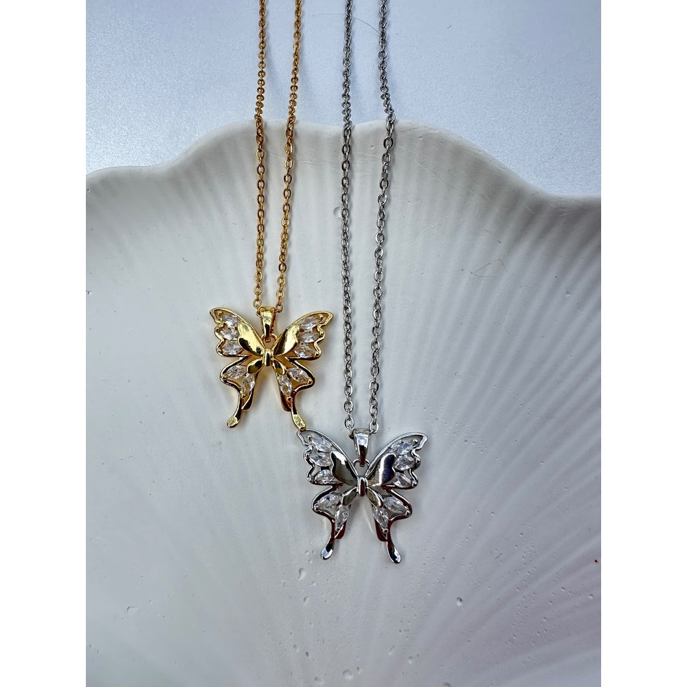 Swarovnski Butterfly Steel Necklace 