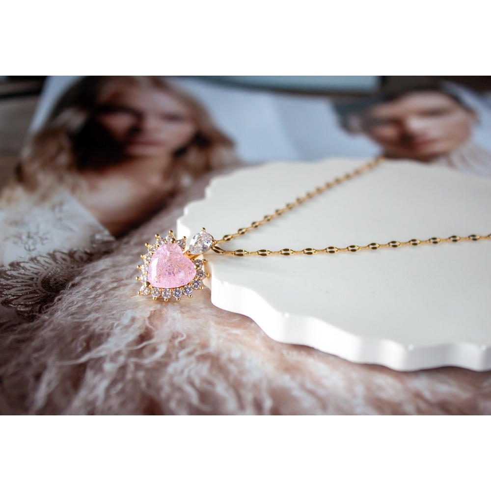 Pink Love Steel Necklace