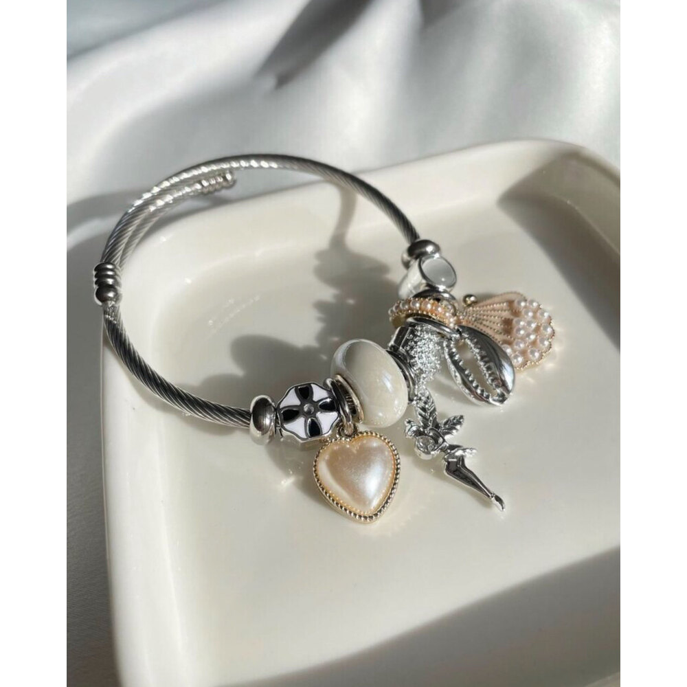Pandora Model Peri Kız Charm Çelik Bileklik