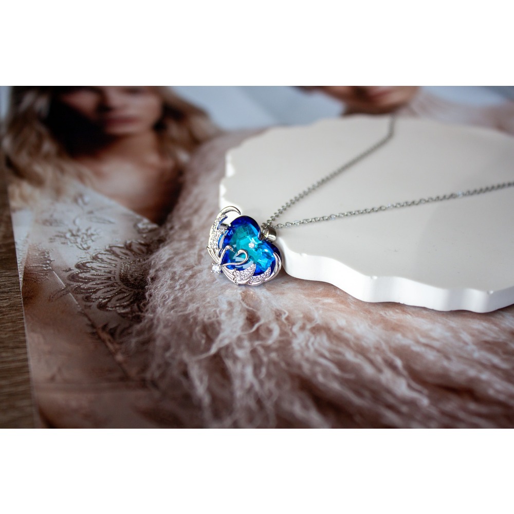 Blue Swans Steel Necklace