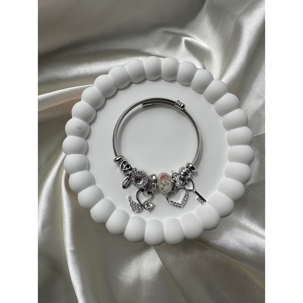 Pandora Model Beyaz Kuğu Charm Çelik Bileklik