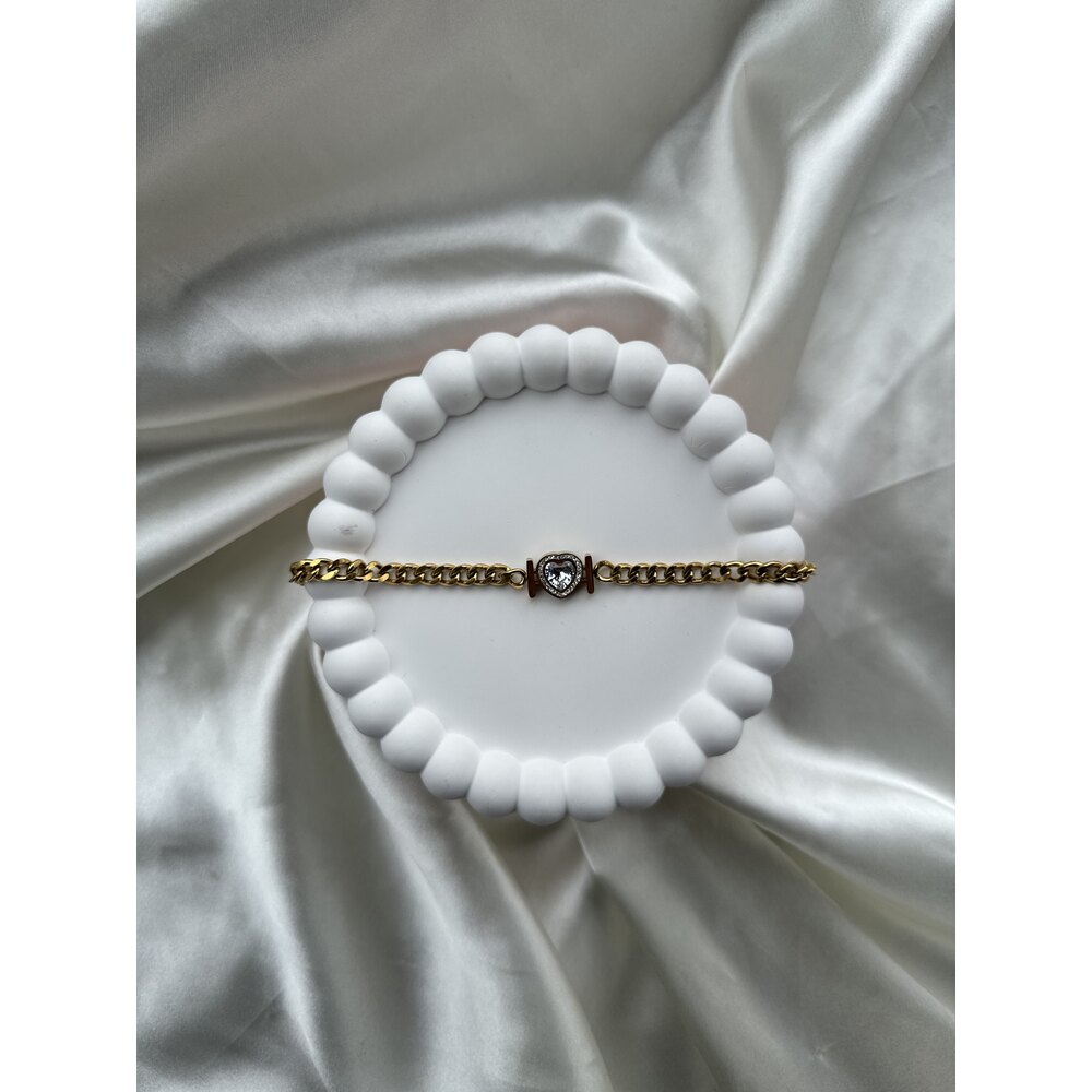 Swarovski taşlı kalp bileklik