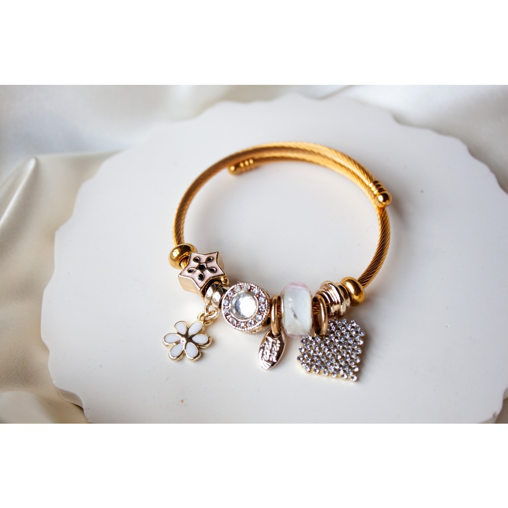 Pandora Model Kalp Charm Çelik Bileklik