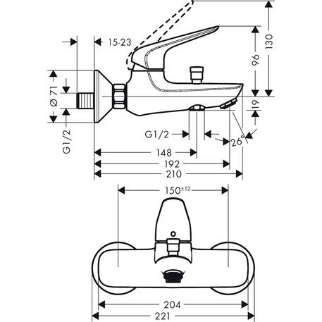 HANSGROHE Novus Banyo Bataryası - 71040000