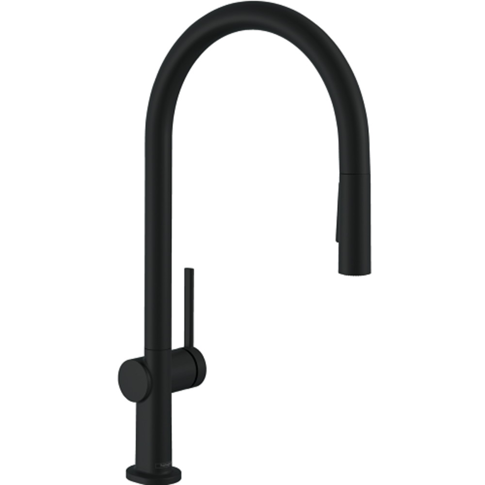 HANSGROHE Talis Çekilebilir El Duşlu 2jet Eviye Bataryası Siyah/Paslanmaz Çelik - (72800670-72800800