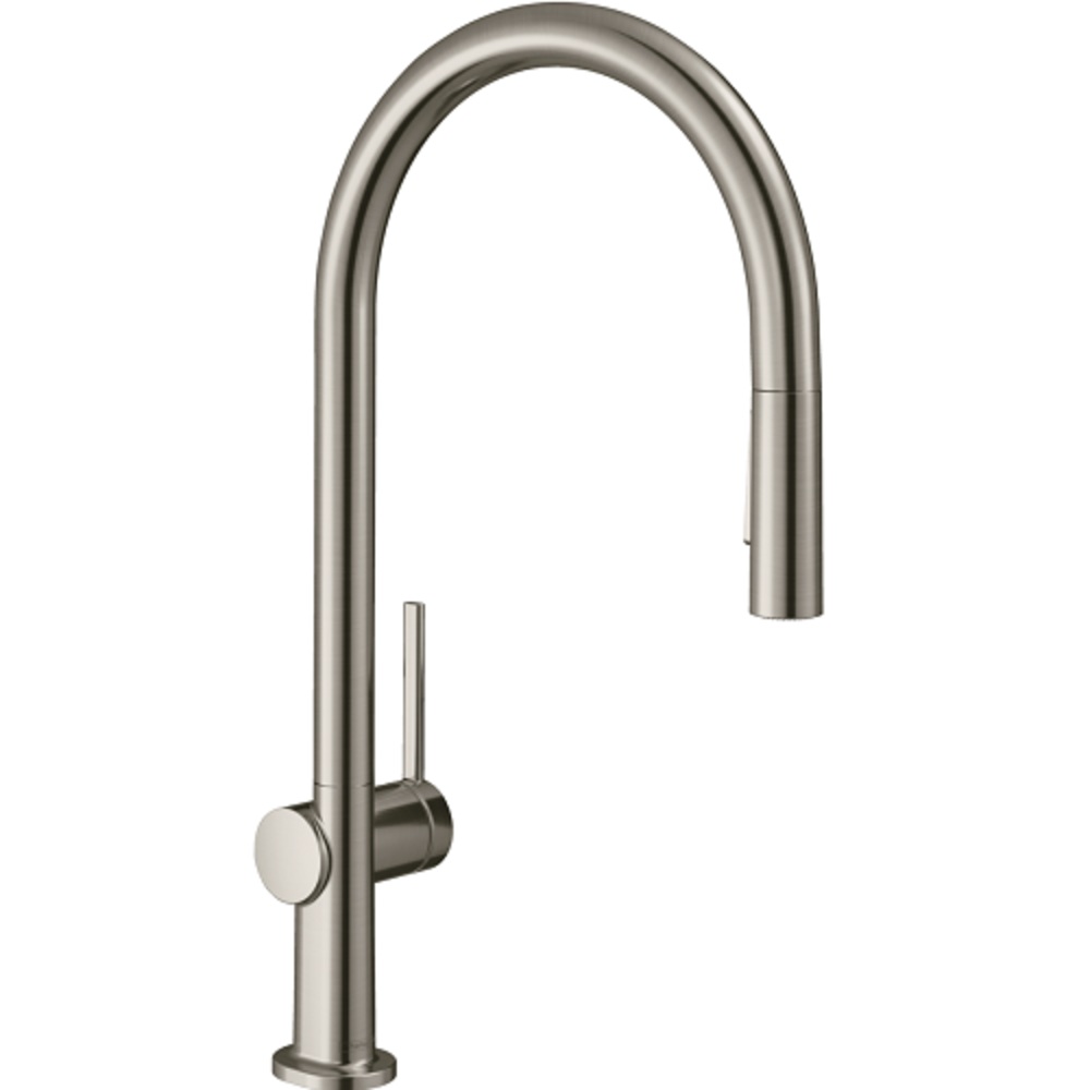 HANSGROHE Talis Çekilebilir El Duşlu 2jet Eviye Bataryası Siyah/Paslanmaz Çelik - (72800670-72800800