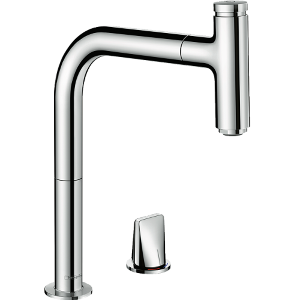 HANSGROHE Paslanmaz Çelik Ankastre Eviye + Çekilebilir El Duşlu Batarya + Sifon Seti  - (43205000)