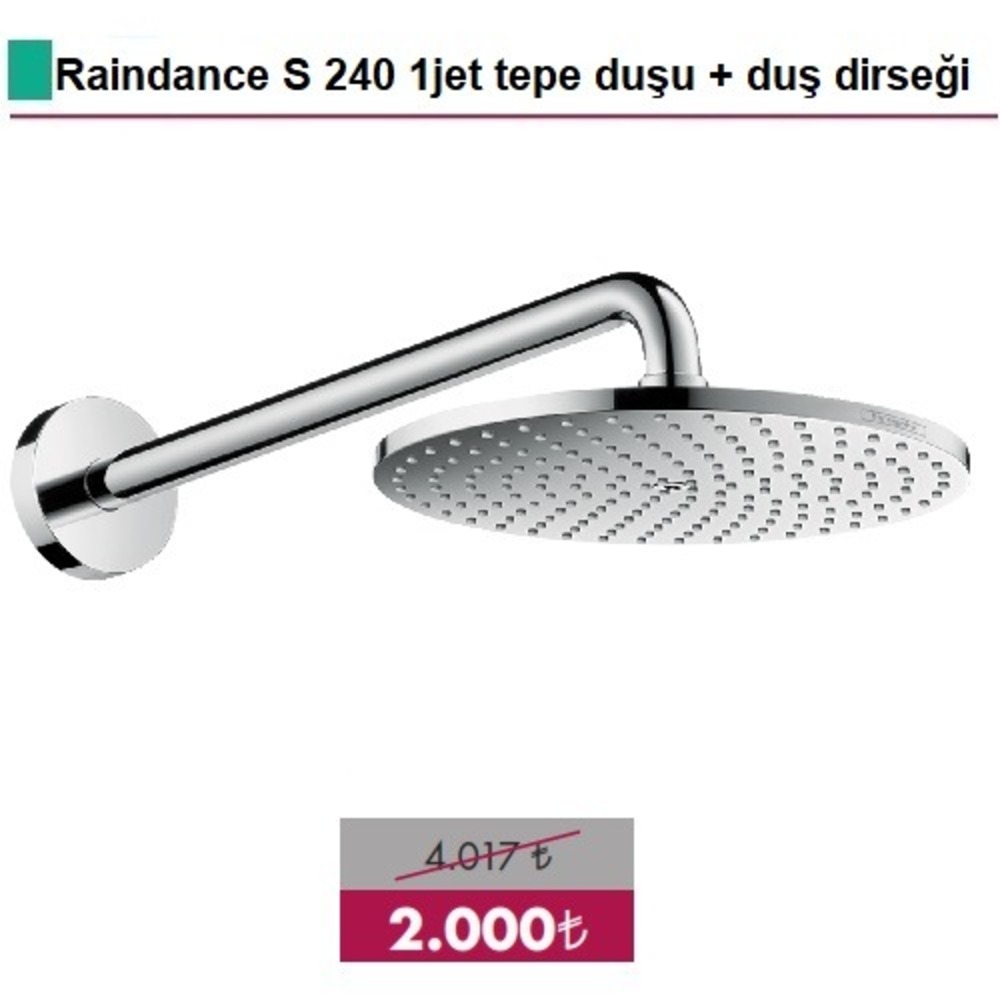 HANSGROHE Raindance S Tepe Duşu + Duş dirseği - 27607000
