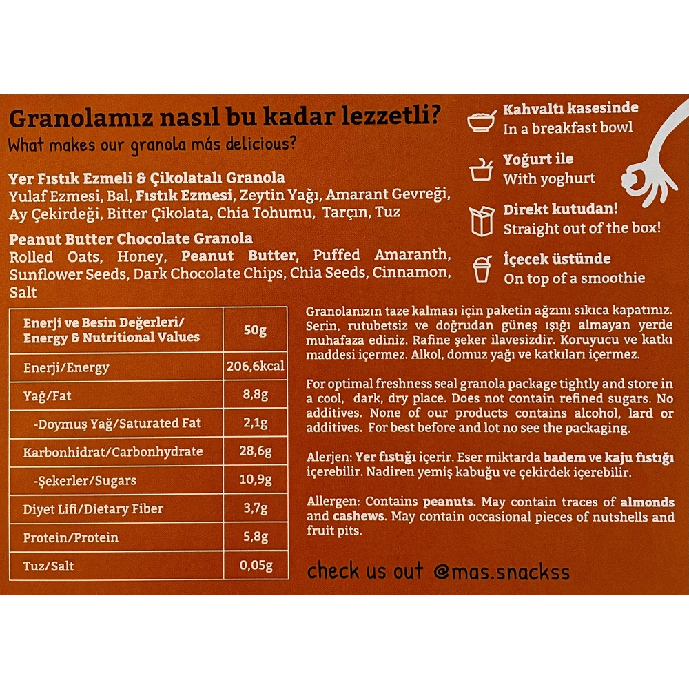 Peanut butter chocolate granola 