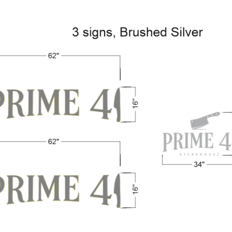 Custom Add Silver Sign Custom order, 3 signs , brushed silver | Mesareklam