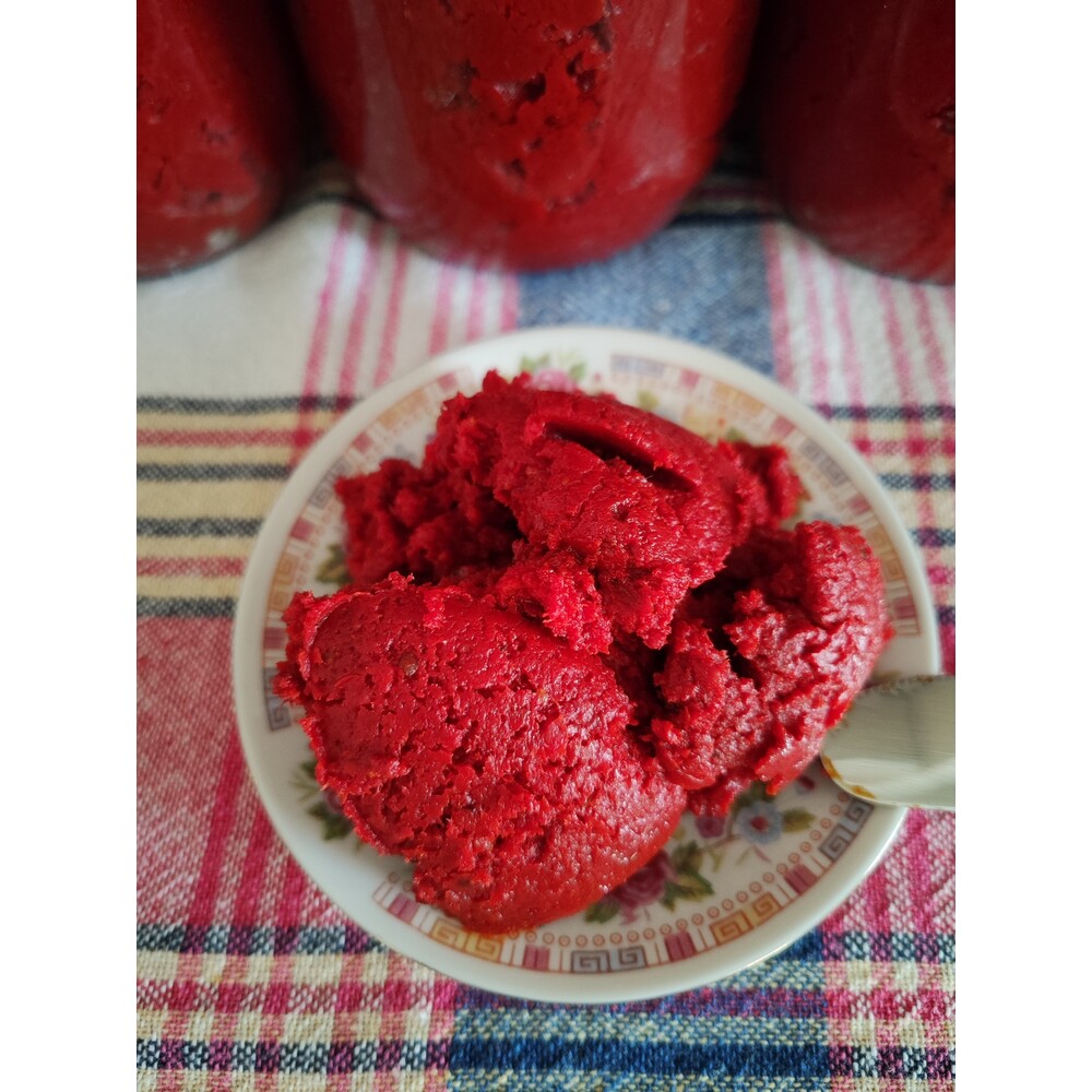 Karışık Acı salça -domates ve Jalopen biber 1kg Cam kavanoz 