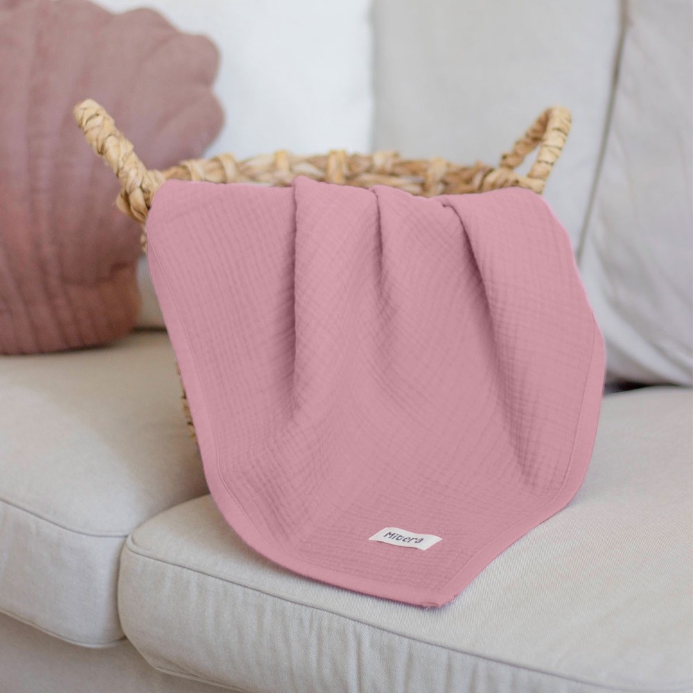 4 Katlı Organik Müslin battaniye - SWEET ROSY