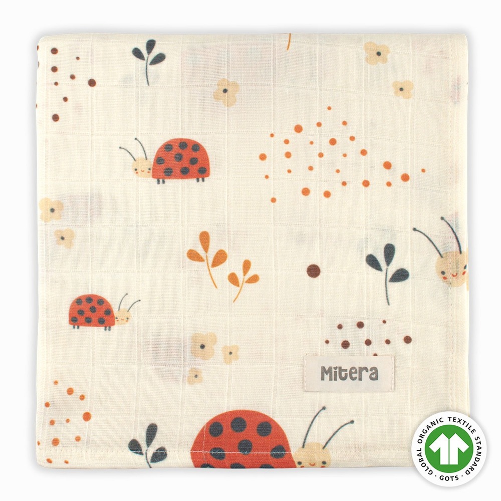 Organik Müslin Örtü - CUTIE LADYBUG