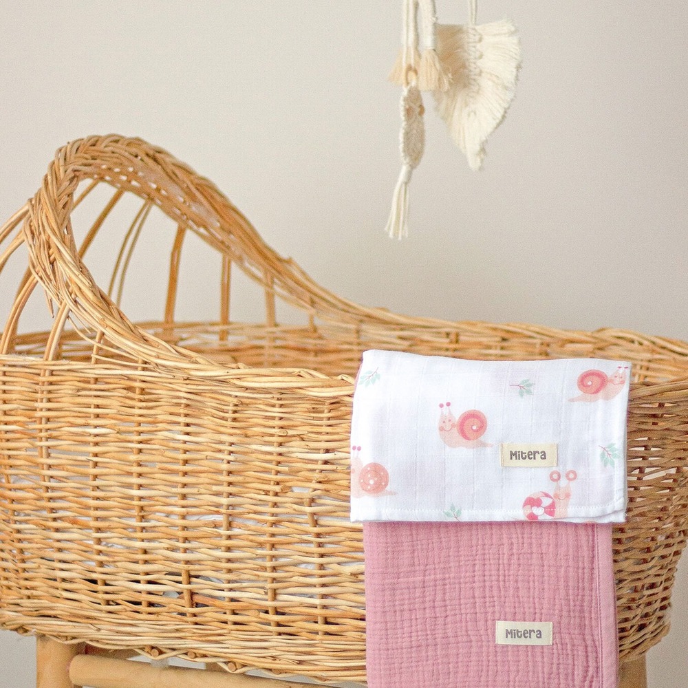 4 Katlı Organik Müslin battaniye - SWEET ROSY